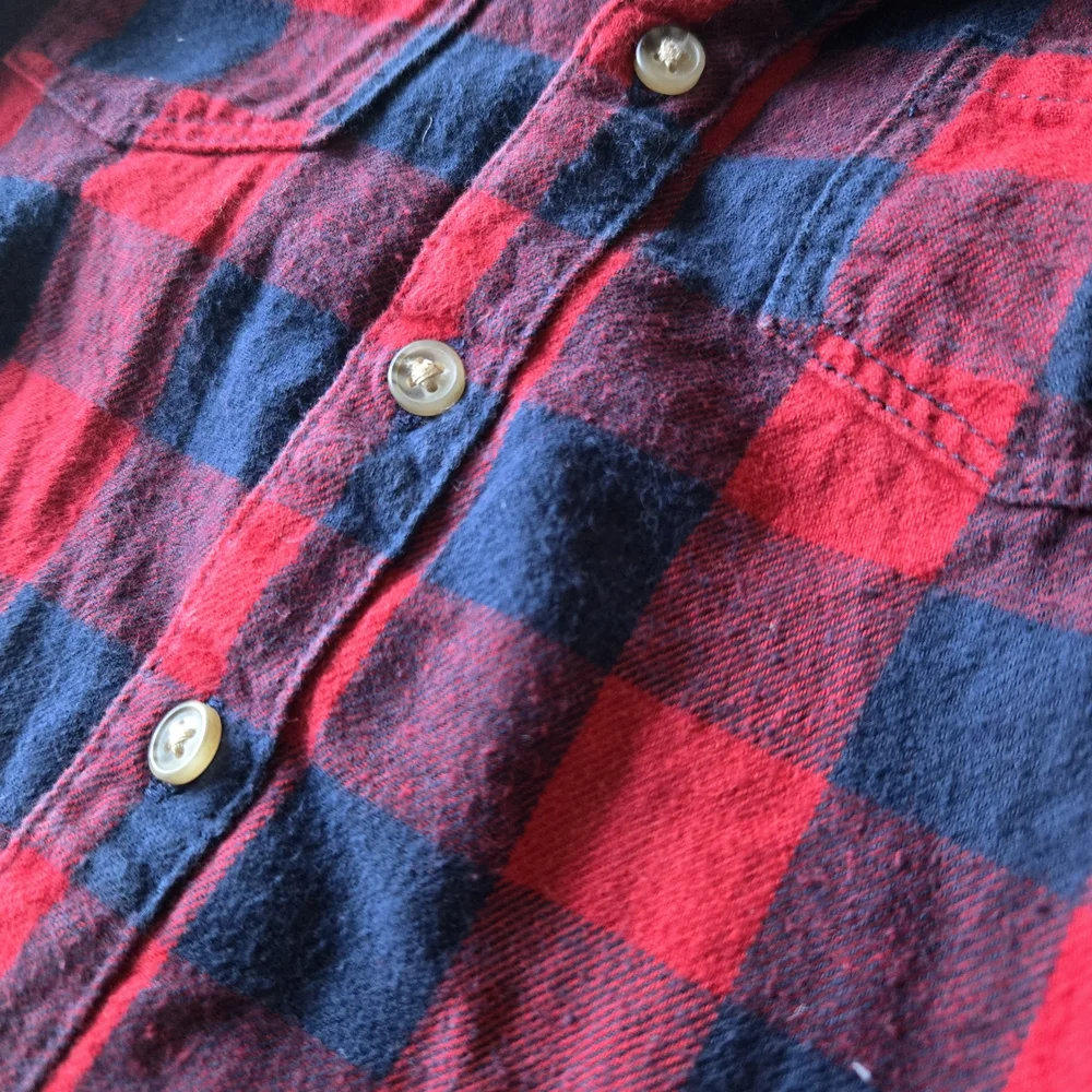 H&M Kids Long-sleeved Red & Blue Plaid Flannel Button Down Shirt